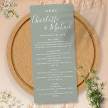 Elegant Silver Sage Signature Wedding Menu<br><div class="desc">Elegant silver sage green signature wedding menu card featuring signature style names,  this modern menu card can be personalized with your information in chic white lettering. Designed by Thisisnotme©</div>