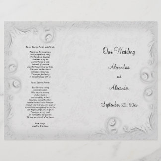 Elegant Silver Scrollwork Wedding Program