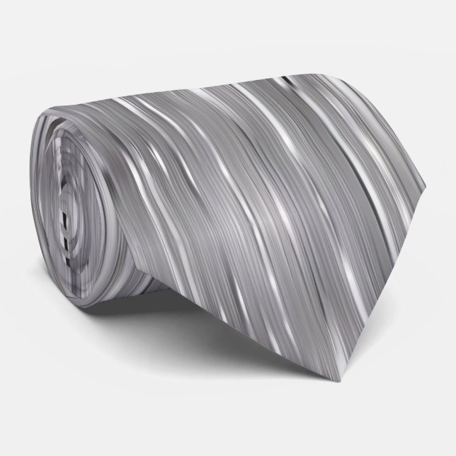 Elegant Silver Shimmering Tie Wedding Neck Tie (Rolled)