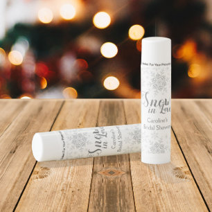 Elegant Silver Snowflake Bridal Shower Favor Lip B Balm