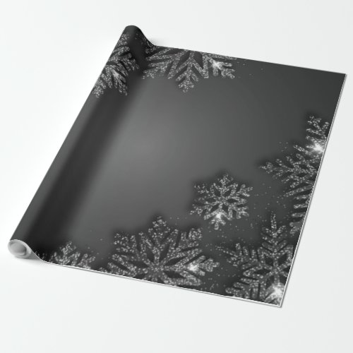 Elegant Silver Snowflake Holiday Wrapping Paper