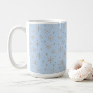 Elegant Silver Snowflake   Winter Holiday  Coffee Mug