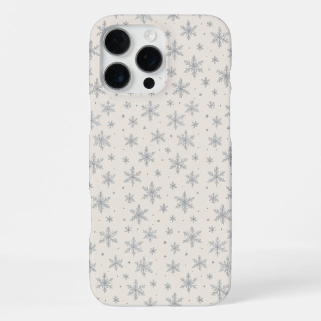 Elegant Silver Snowflake | Winter Holiday  iPhone Case (Back)