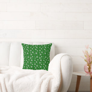 Elegant Silver Snowflake Winter Holiday Throw Pillow