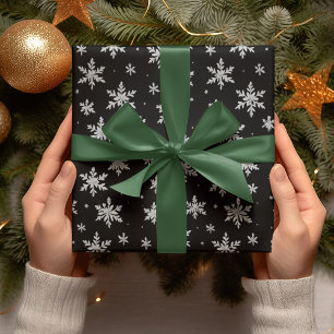 Elegant Silver Snowflake Winter Holiday Wrapping Paper