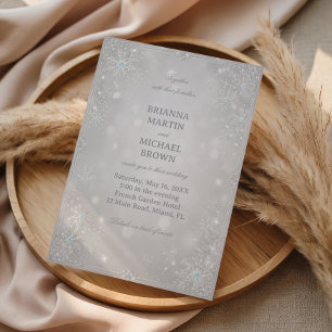 Elegant Silver Snowflake Winter Splendor Invitation