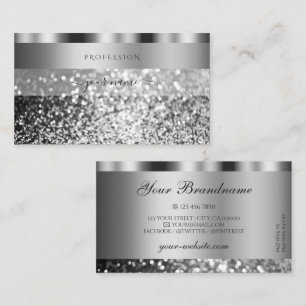 Elegant Silver Sparkling Glitter Modern Shimmery Business Card