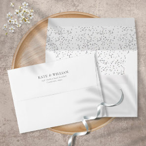 Elegant Silver Stardust Return Address Envelope