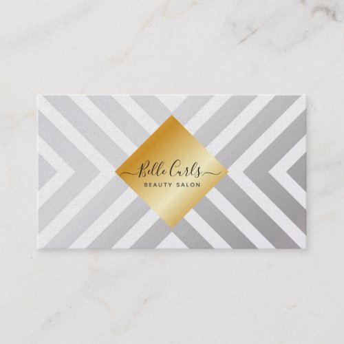 Elegant Silver Striped Business Card