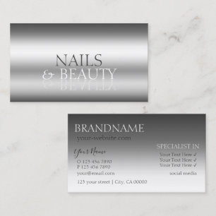 Elegant Silver Stylish Mirror Font Professional Business Card