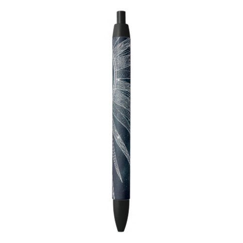 Elegant Silver Sun Moon Doodle Mandala Blue Design Black Ink Pen