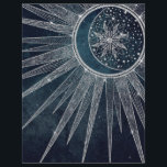 Elegant Silver Sun Moon Doodle Mandala Blue Design Letterhead<br><div class="desc">This Beautiful, Mystical, Blue, Silver Sun, and crescent Moon Mandala Universe theme Aesthetic Design is perfect for home decor, everyday wear, or special events enchanted decorations. A pretty, whimsical blue, silver sun, and moon mandala design, featuring flowers and leaves doodles, stars, dots, diamonds, circles, triangles, and mermaid scale geometric shapes,...</div>
