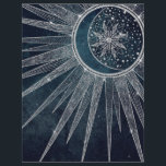 Elegant Silver Sun Moon Doodle Mandala Blue Design Letterhead<br><div class="desc">This Beautiful, Mystical, Blue, Silver Sun, and crescent Moon Mandala Universe theme Aesthetic Design is perfect for home decor, everyday wear, or special events enchanted decorations. A pretty, whimsical blue, silver sun, and moon mandala design, featuring flowers and leaves doodles, stars, dots, diamonds, circles, triangles, and mermaid scale geometric shapes,...</div>