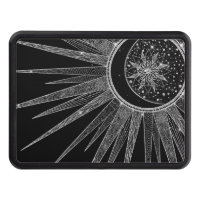 Elegant Silver Sun Moon Mandala Black Design