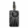 Elegant Silver Sun Moon Mandala Black Design Luggage Tag