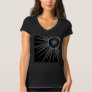 Elegant Silver Sun Moon Mandala Black Design T-Shirt