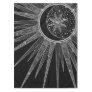 Elegant Silver Sun Moon Mandala Black Design Tablecloth