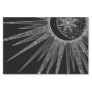 Elegant Silver Sun Moon Mandala Black Design Tissue Paper