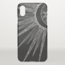 Elegant Silver Sun Moon Mandala Black Design iPhone X Case