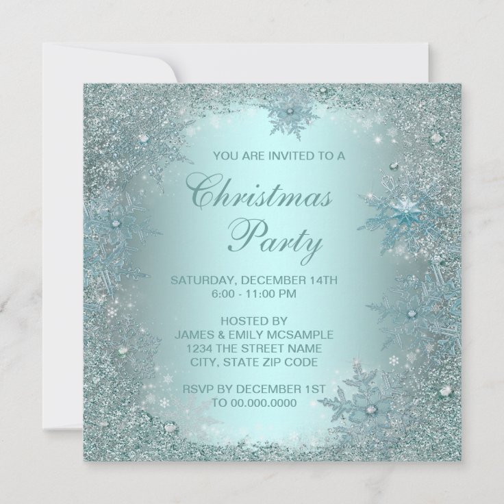 Elegant_silver_teal_blue_snowflake_christmas_party_invitation