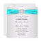 Elegant Silver Teal Blue Wedding Invitations