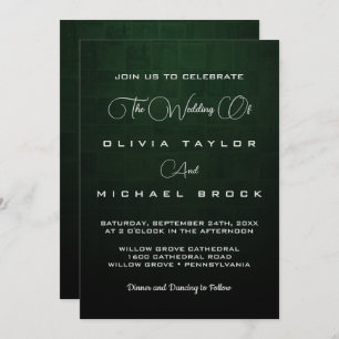 Elegant silver text on dark background wedding inv invitation