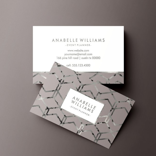 Elegant Silver Texture Business Card (Creator Uploaded)