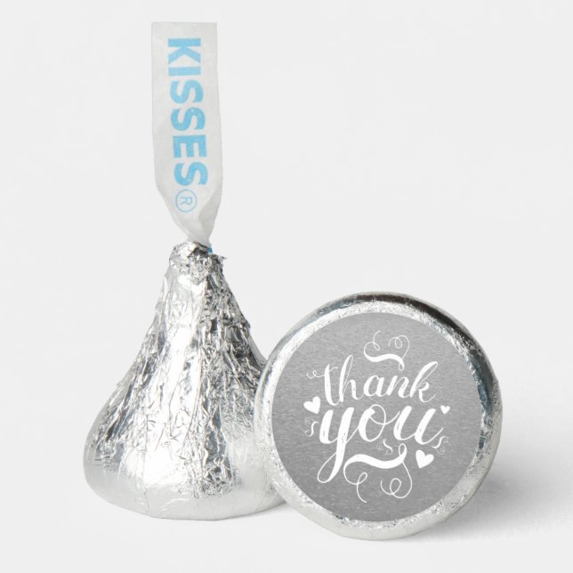 Elegant Silver Thank You Candy Favors (Front)