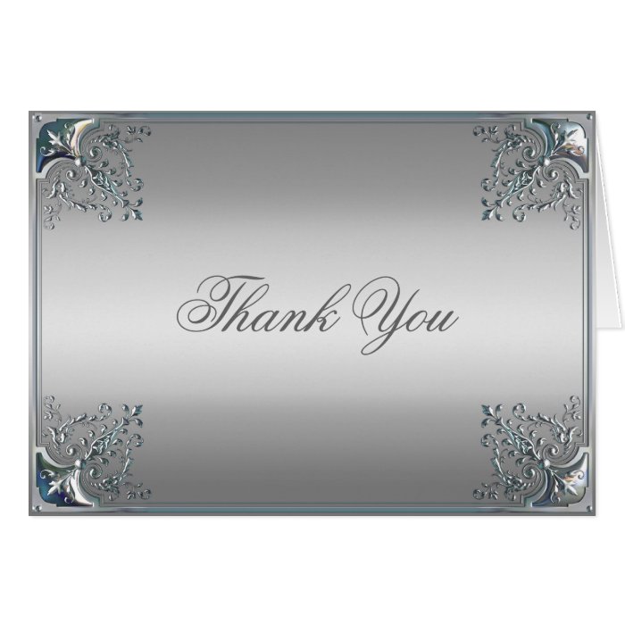 Elegant Silver Thank You Cards