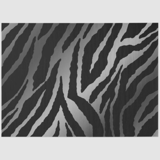Elegant Silver Tiger Tissue Paper (Front)