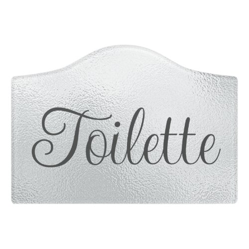 Elegant Silver Toilette Restroom Door Sign