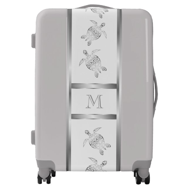 Elegant Silver Turtles And Monogram Luggage (Front)