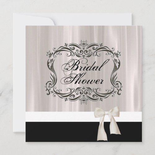 elegant Silver Victorian vintage Bridal Shower Invitation