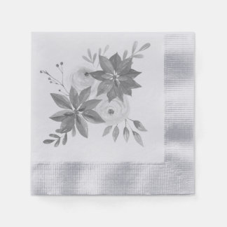 Elegant Silver Watercolor Napkins