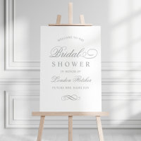 Elegant Silver Wedding Bridal Shower Welcome