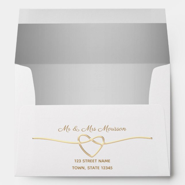 Elegant Silver Wedding Envelope (Back (Bottom))