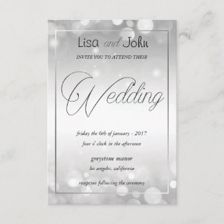Elegant Silver Wedding Invitation