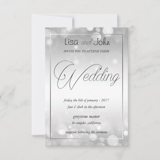 Elegant Silver Wedding Invitation | Zazzle.com