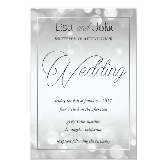 Elegant Silver Wedding Invitation 