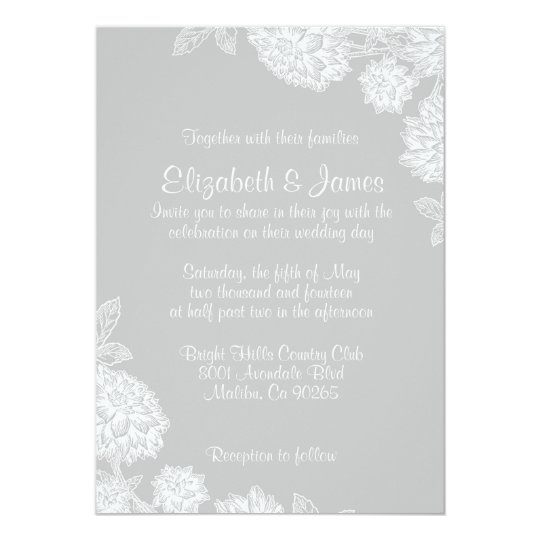 Elegant Silver Wedding Invitations Zazzle Elegant Silver Wedding Invitations