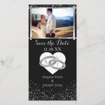Elegant Silver Wedding Rings | Save The Date Heart by angela65 at Zazzle