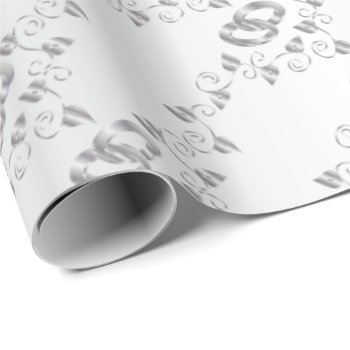 Elegant Silver Wedding Rings Wrapping Paper by DesignsbyDonnaSiggy at Zazzle
