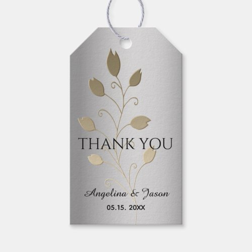 Elegant Silver Wedding Thank You Gift Tags