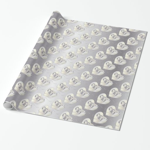 Elegant Silver Wedding Gift Wrap Paper