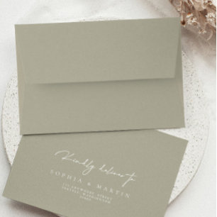 Elegant Silver & White Modern RSVP Return Address Envelope