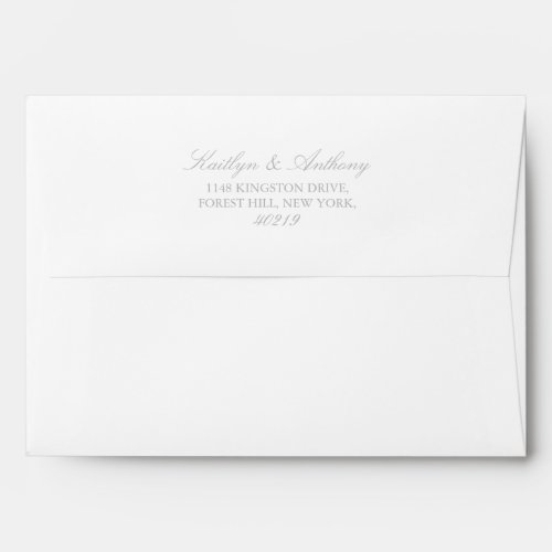 Elegant Silver  White Wedding Envelope