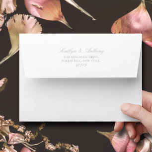 Elegant Silver & White Wedding Envelope