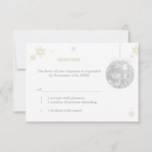 Elegant Silver Winter Wedding RSVP