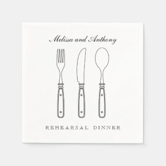 Elegant Silverware Wedding Napkin