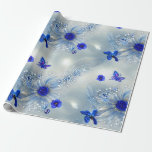 Elegant Silvery, Blue & Gray Floral & Butterfly  Wrapping Paper<br><div class="desc">Give your recipients your best. Use this lovely, sophisticated floral, print jeweled(no glitter, foil, or beading), high-quality gift wrap with a grid back for easy cutting. You'll appreciate the ease of use and your recipients will love its elegant beauty. Good for all occasions and holidays, very versatile. Thanks for looking...</div>
